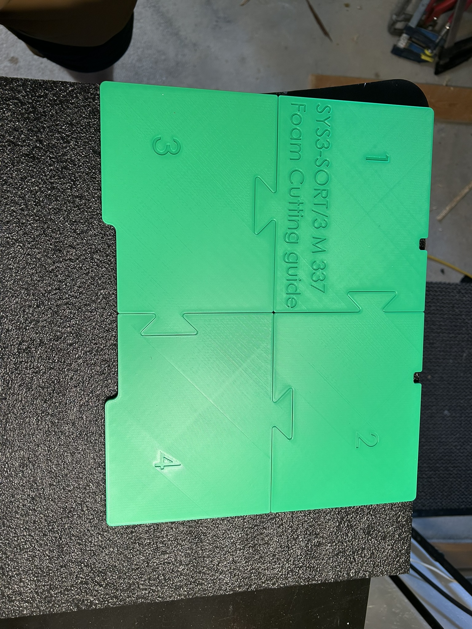 Sortainer M337 foam cutter guide