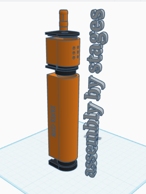 a box mod for vaping made up of parts based on components an 18650 battery charging board and a button with pads