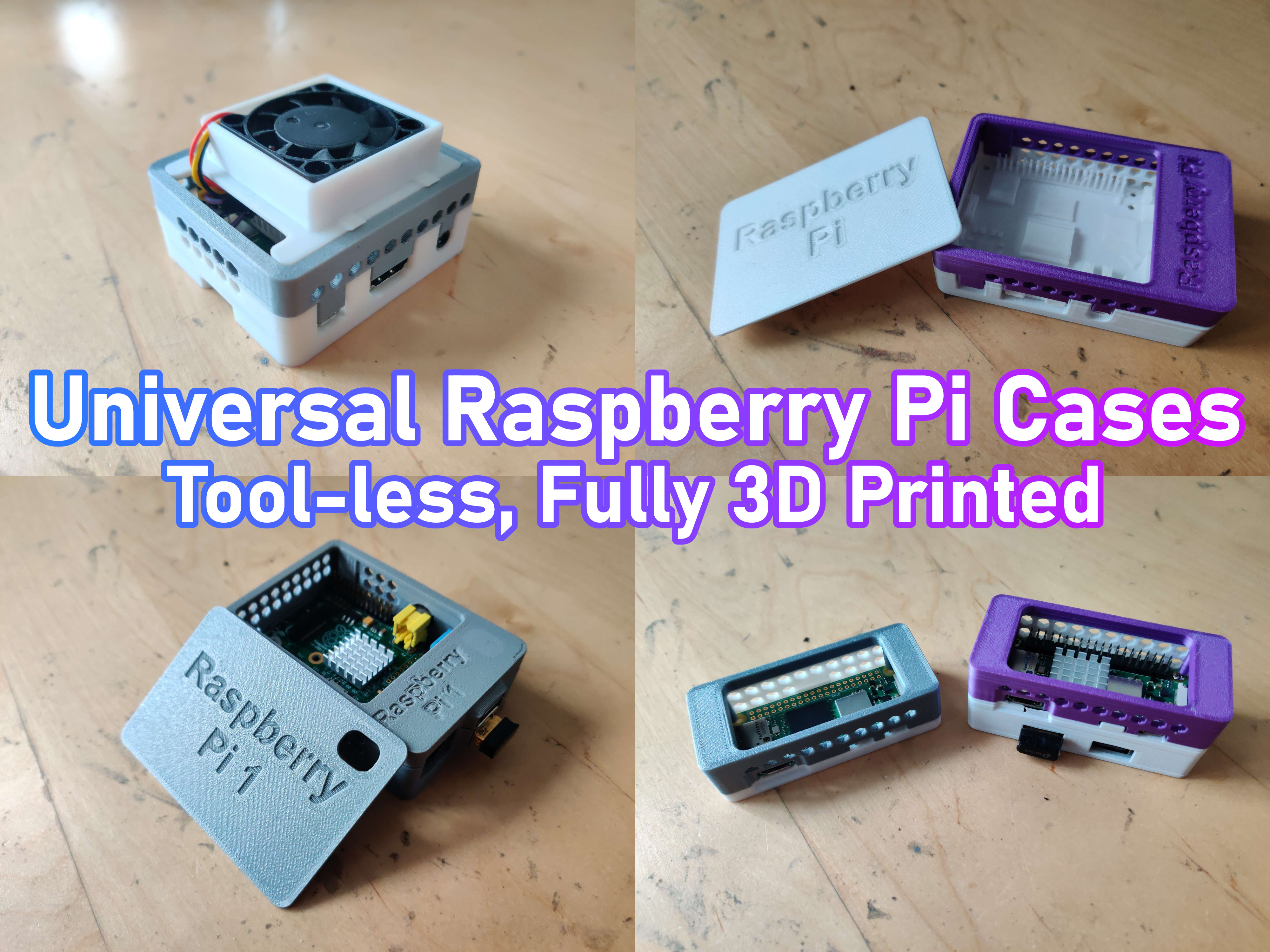 Universal Raspberry Pi Cases | For all Model A/B/Zero Variants | 1B/1A/1B+/1A+/2/3B/3A+/3B+/4/5/Zero/Zero 2W