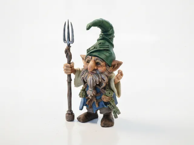 Gnome with Scepter Fantasy Figurine 3D Printable