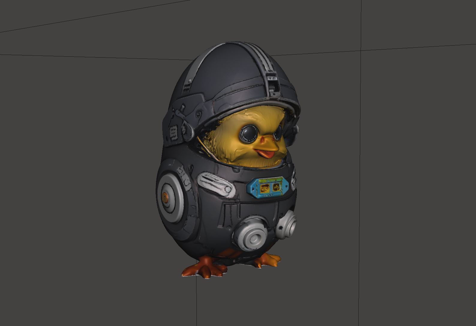 Miniatura 2 do modelo 3D Easter Chick - Egg Exo SpaceSuit