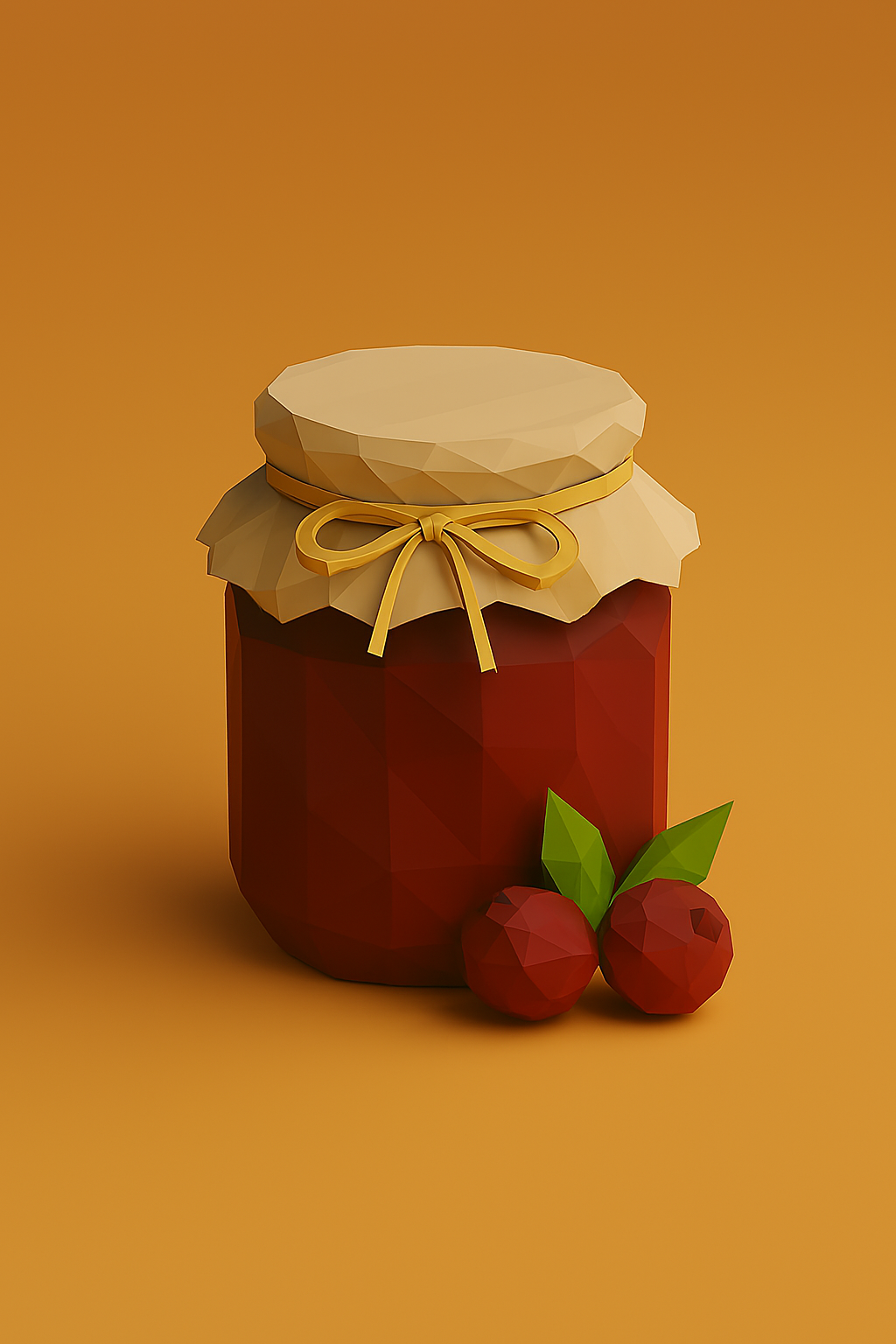 Low Poly Thanksgiving Cranberry Sauce Jar 3D Model