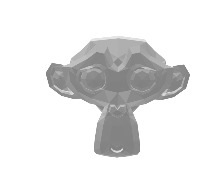 low poly monkey head