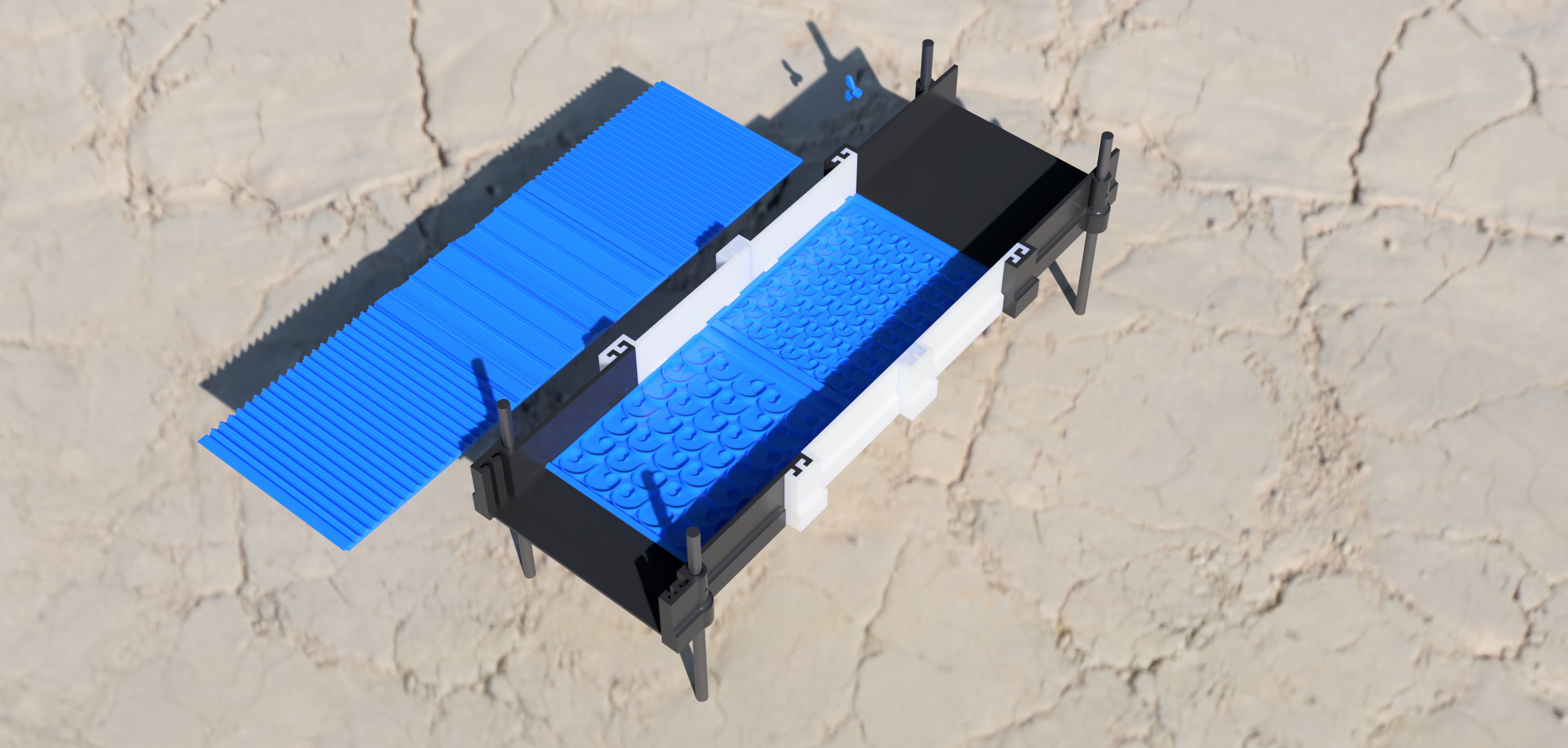 LARGE GOLD SLUICE BOX 20CM /8 INCH (MODULAR + EXPANDIBLE) INCLUDED 5 MATS (high/low water pressure)