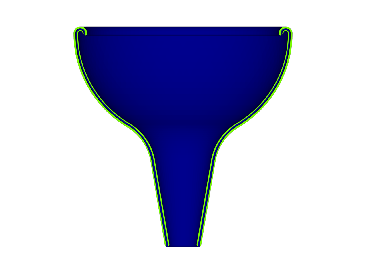 Internally Vented Funnel With Spill Resistant Recurved Lip