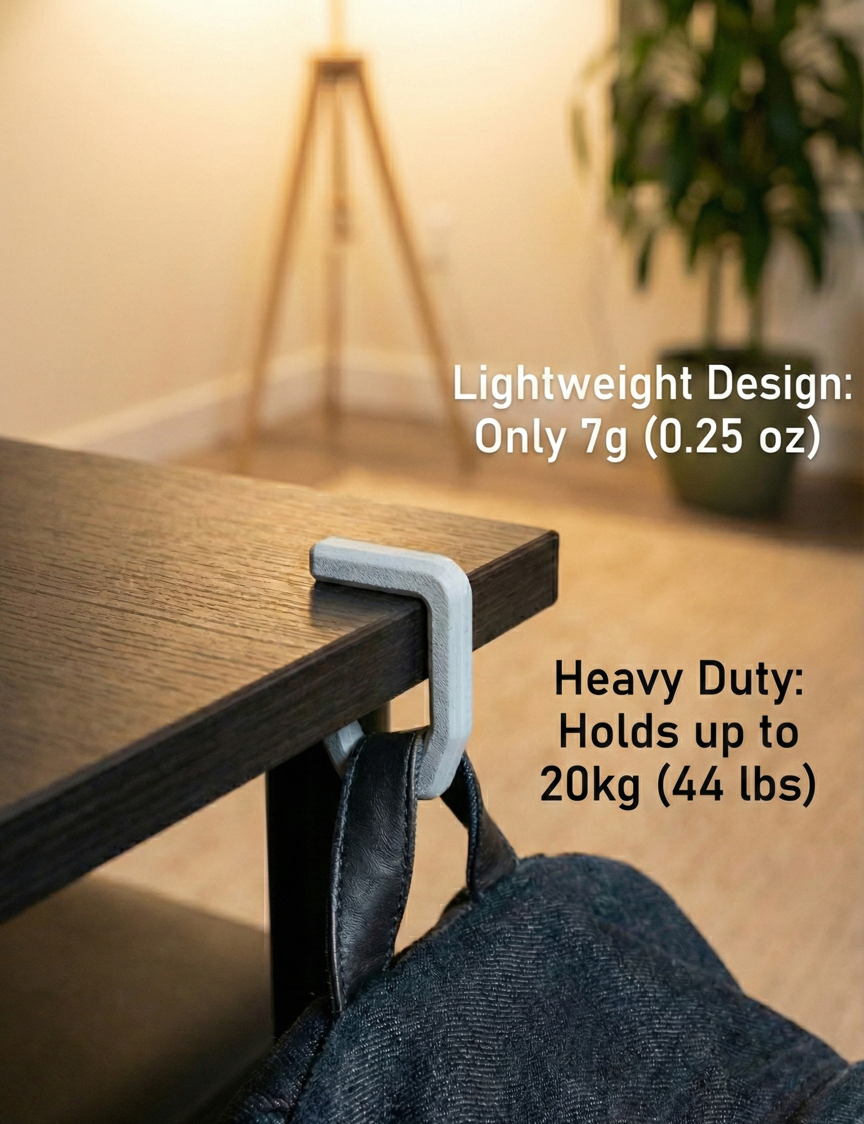 Ultra Portable Table Hook for Backpacks & Handbags