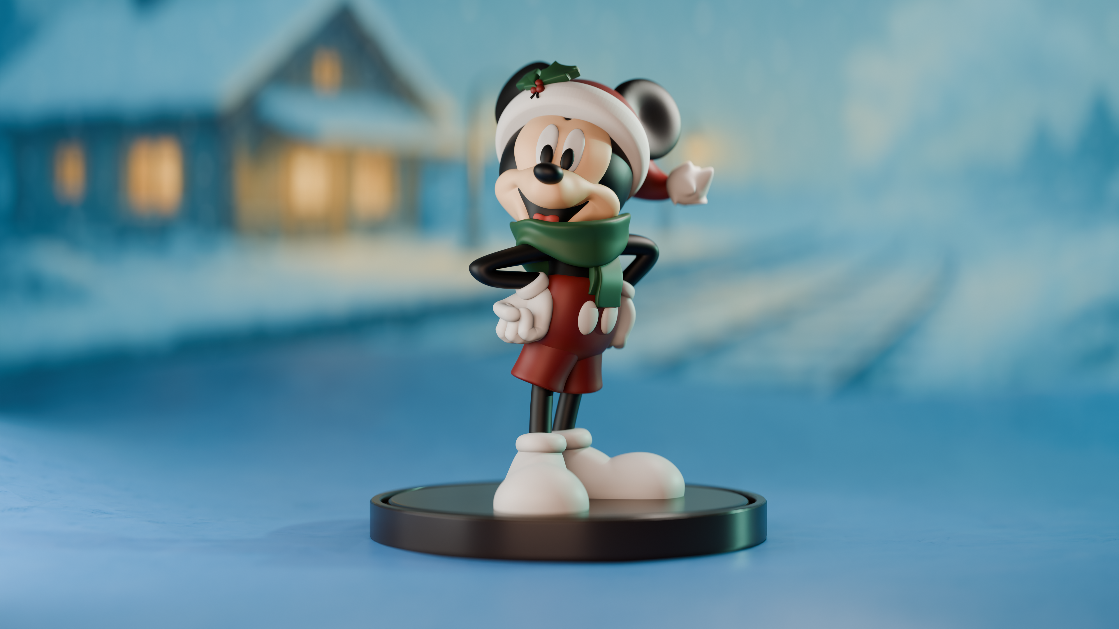 Christmas Mickey Mouse Sculpture