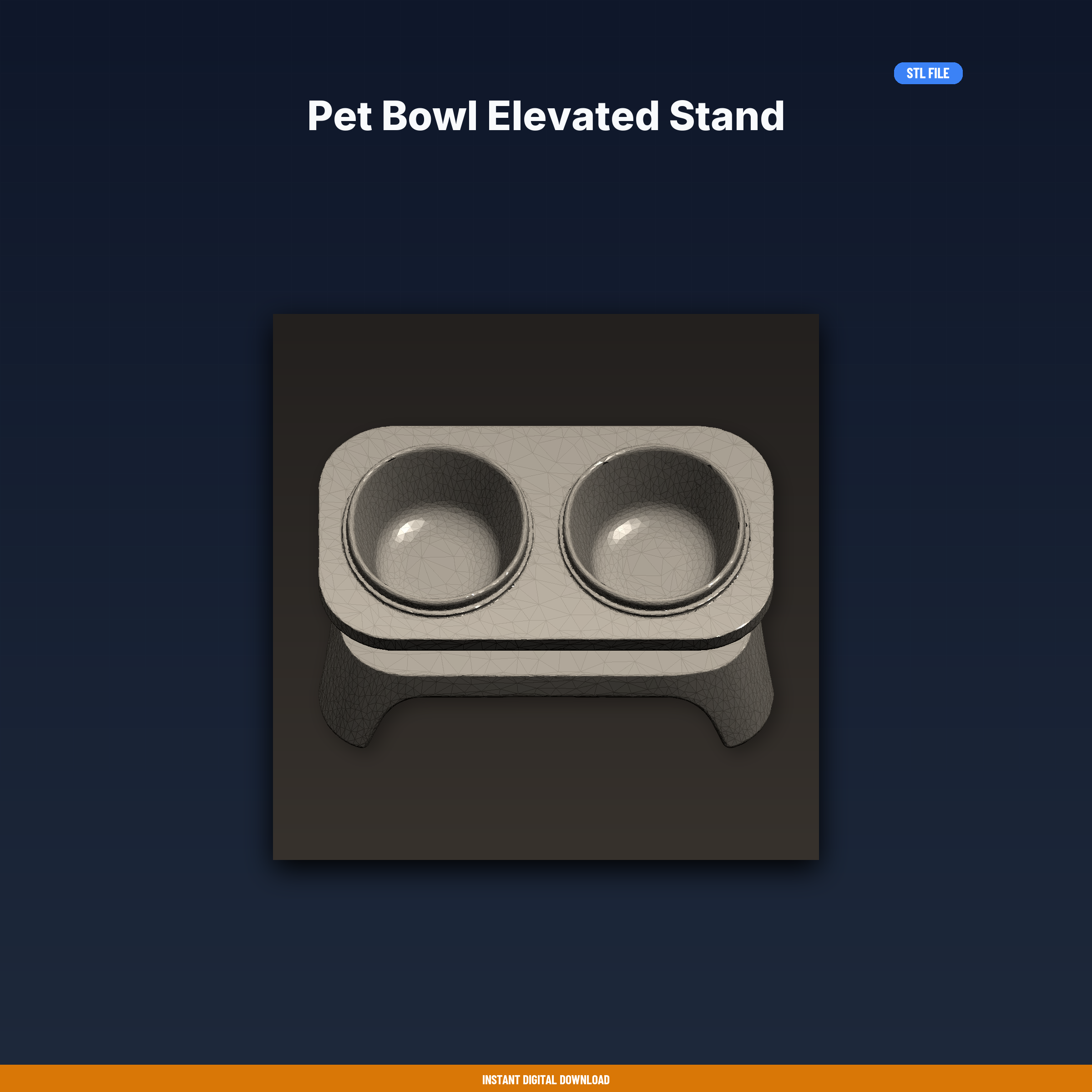 Pet Bowl Elevated Stand - 3D Printable STL File