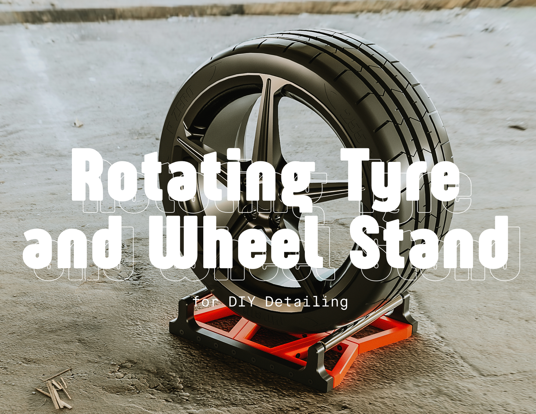 Rotating Tyre and Wheel Detailing Stand