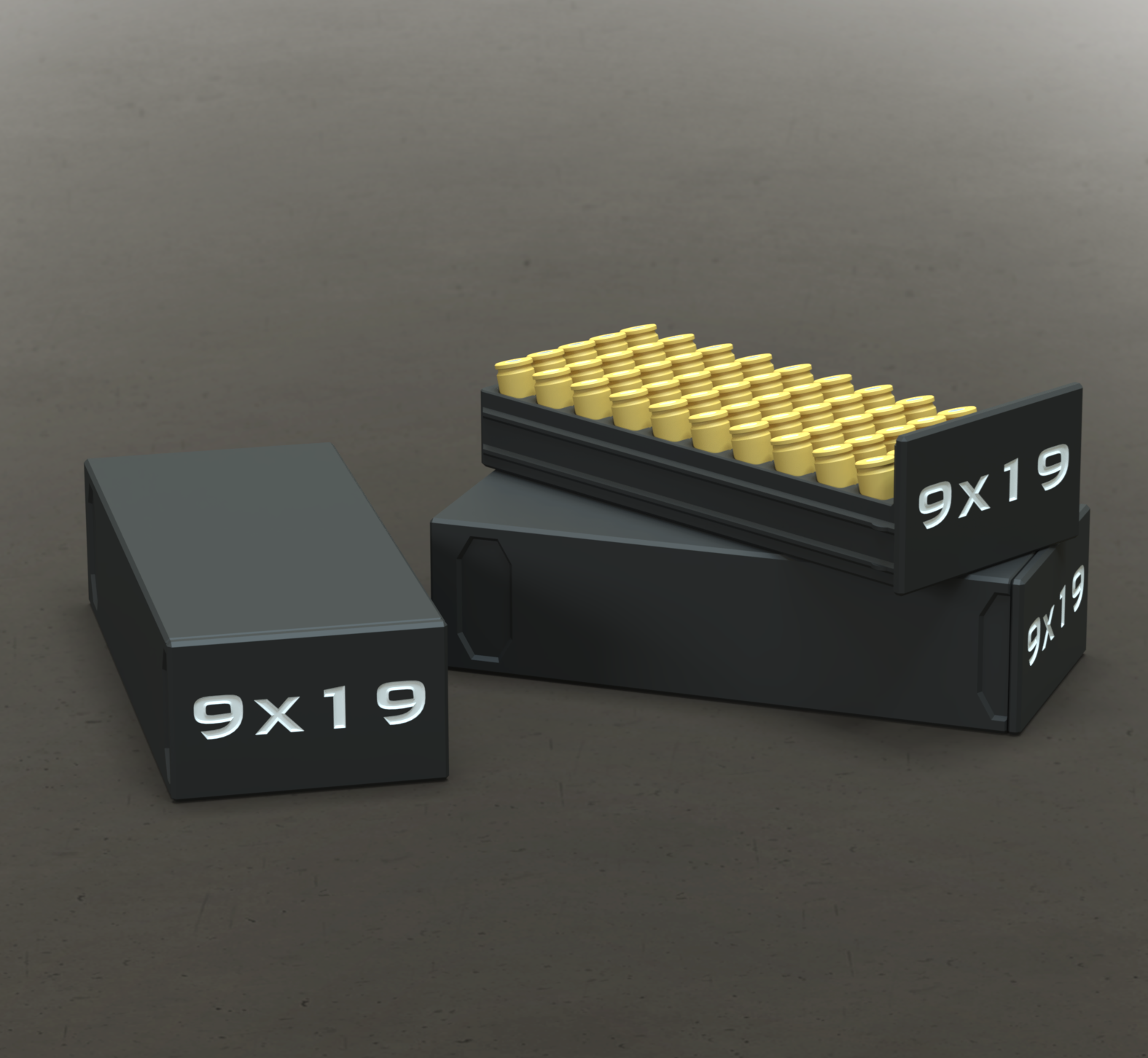 Angled ammobox for 9x19mm