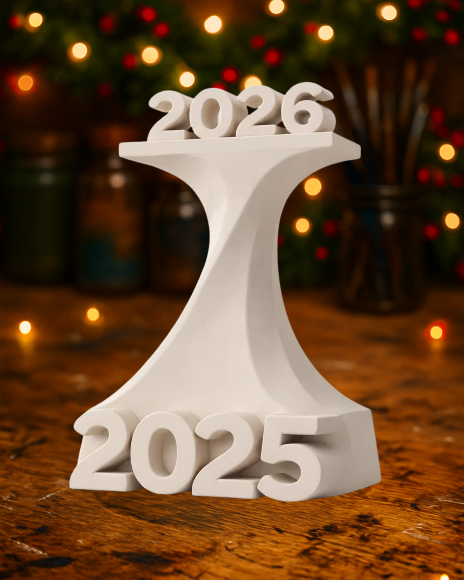 From 2025 to 2026 Time Flow Sculpture New Year Time Shift