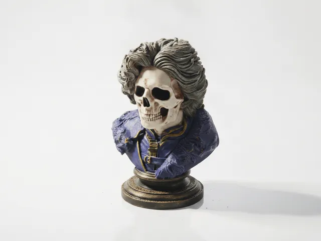 Half Skull Face Bust Gothic Sculpture 3D Printable