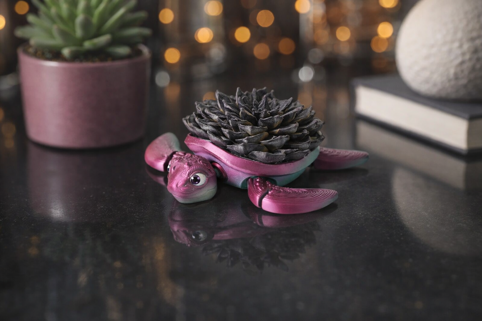 Flexi Turtle Desk Buddy with Succulent Shell