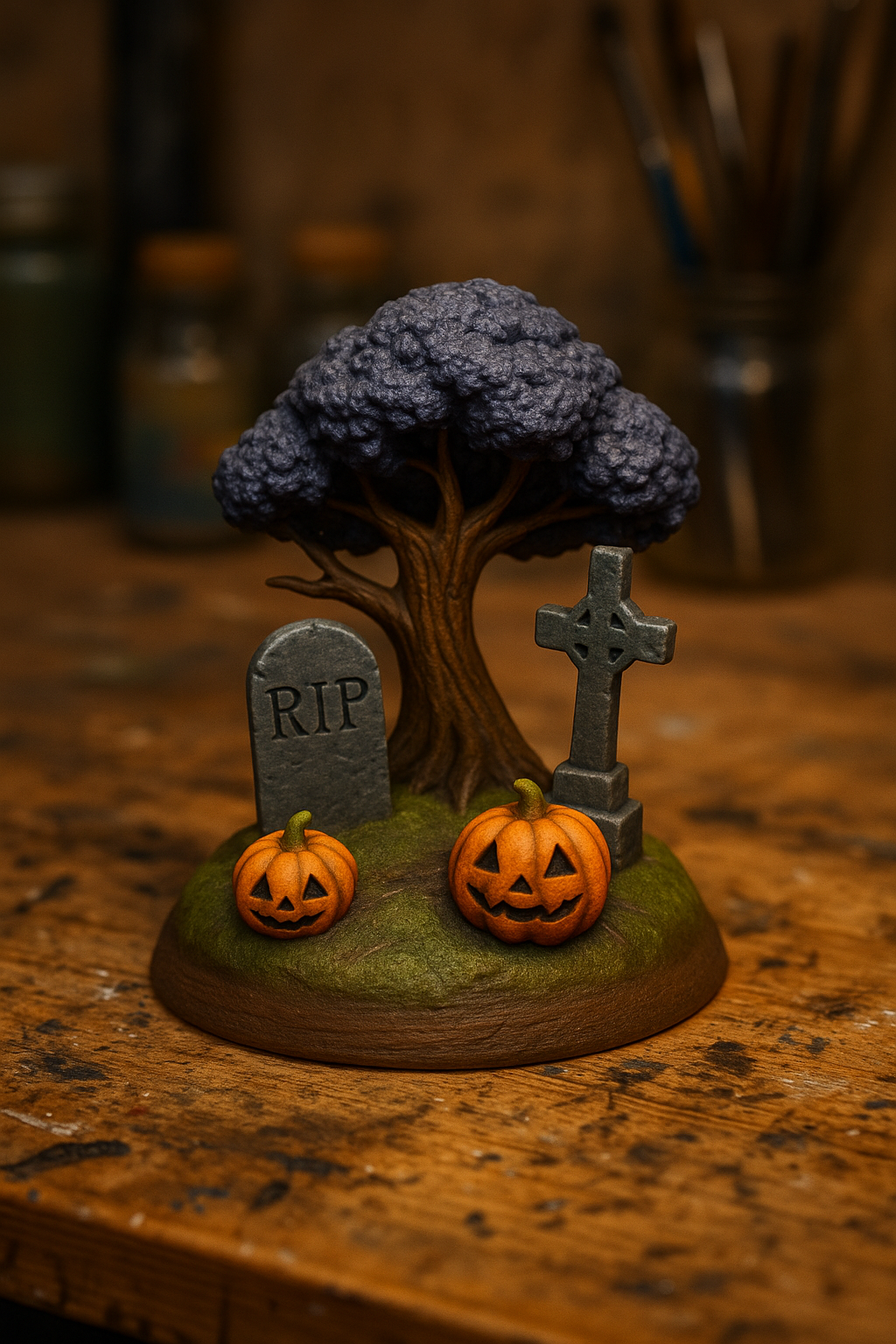 Mini Halloween Graveyard Diorama