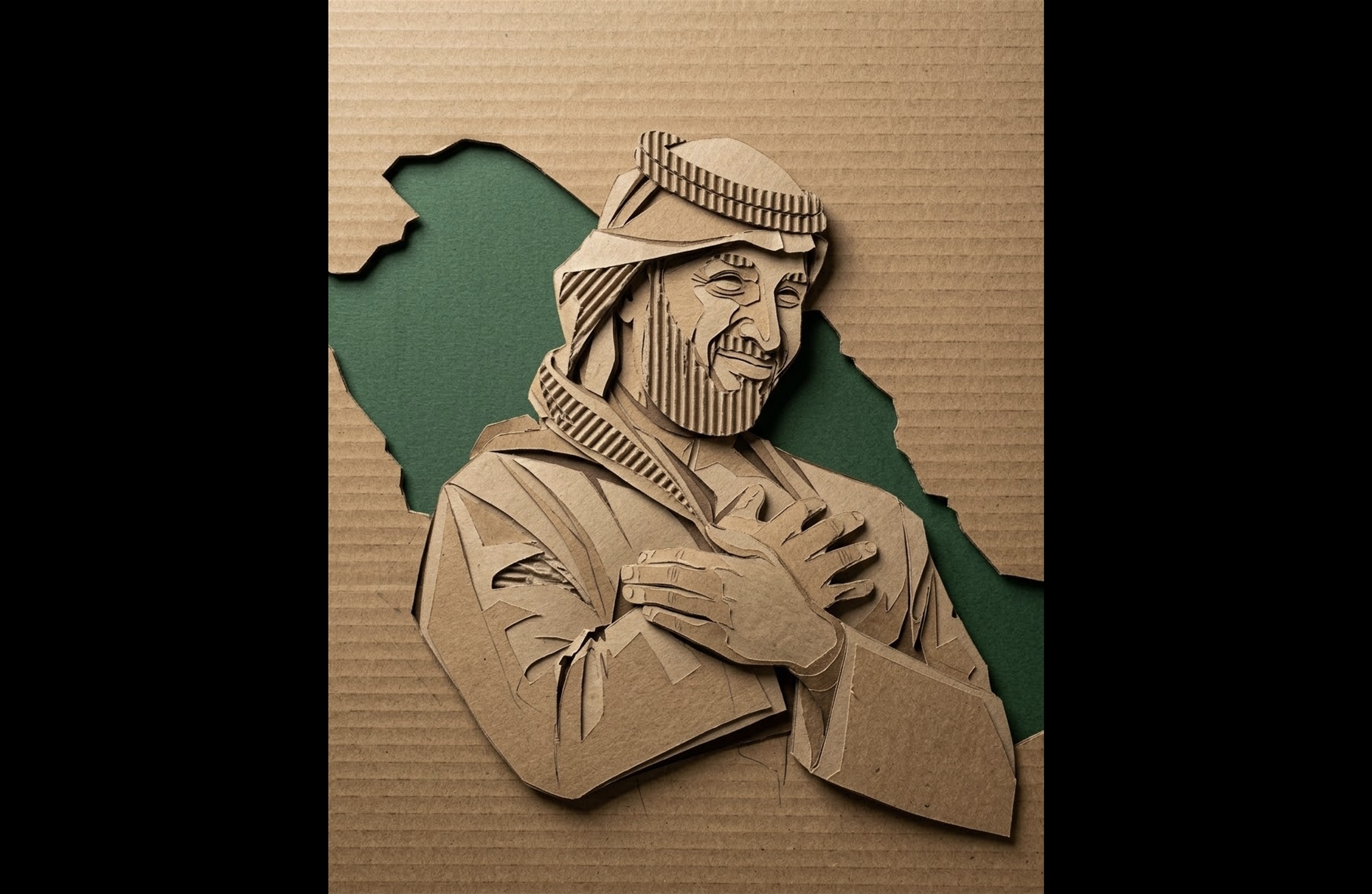 Mohammad Bin Salman MBS Relief Sculpture with Saudi Arabia Map Silhouette for FDM Printing لوحة الامير محمد بن سلمان