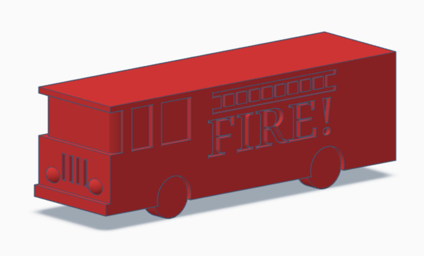 Tiny fire truck model