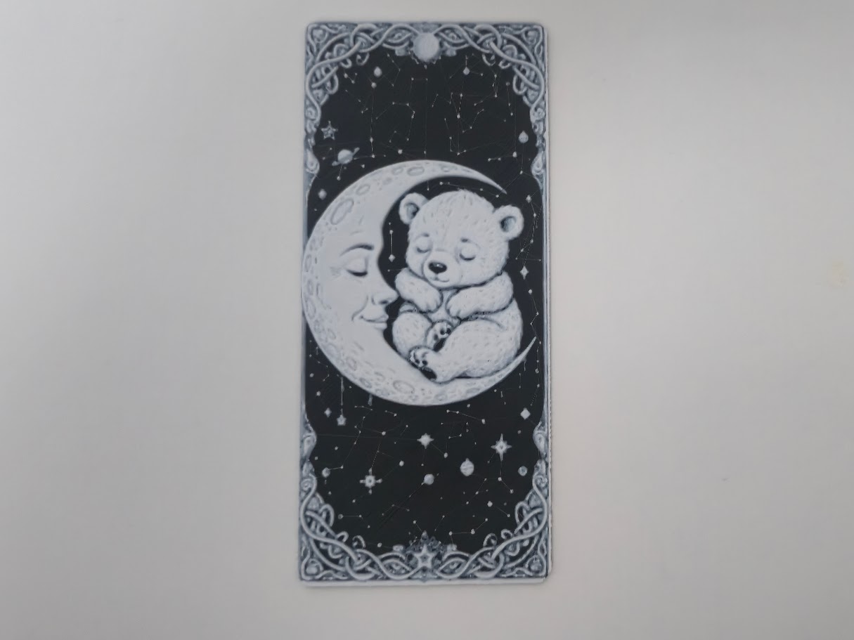 Cute Baby Bear Sleeping On Moon Bookmark
