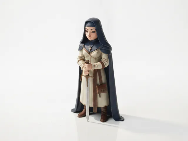 Warrior Nun Figurine Fantasy Female Character 3D Printable