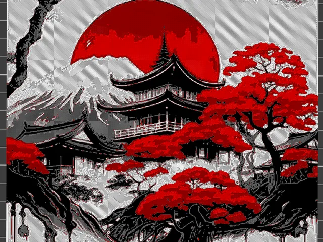 Japan Mountains - Hueforge
