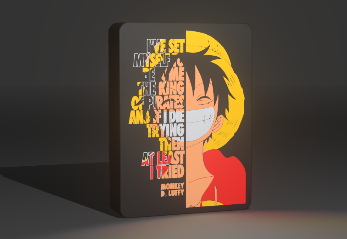 Lámpara LED 3D de Luffy (One Piece, Frase Icónica)