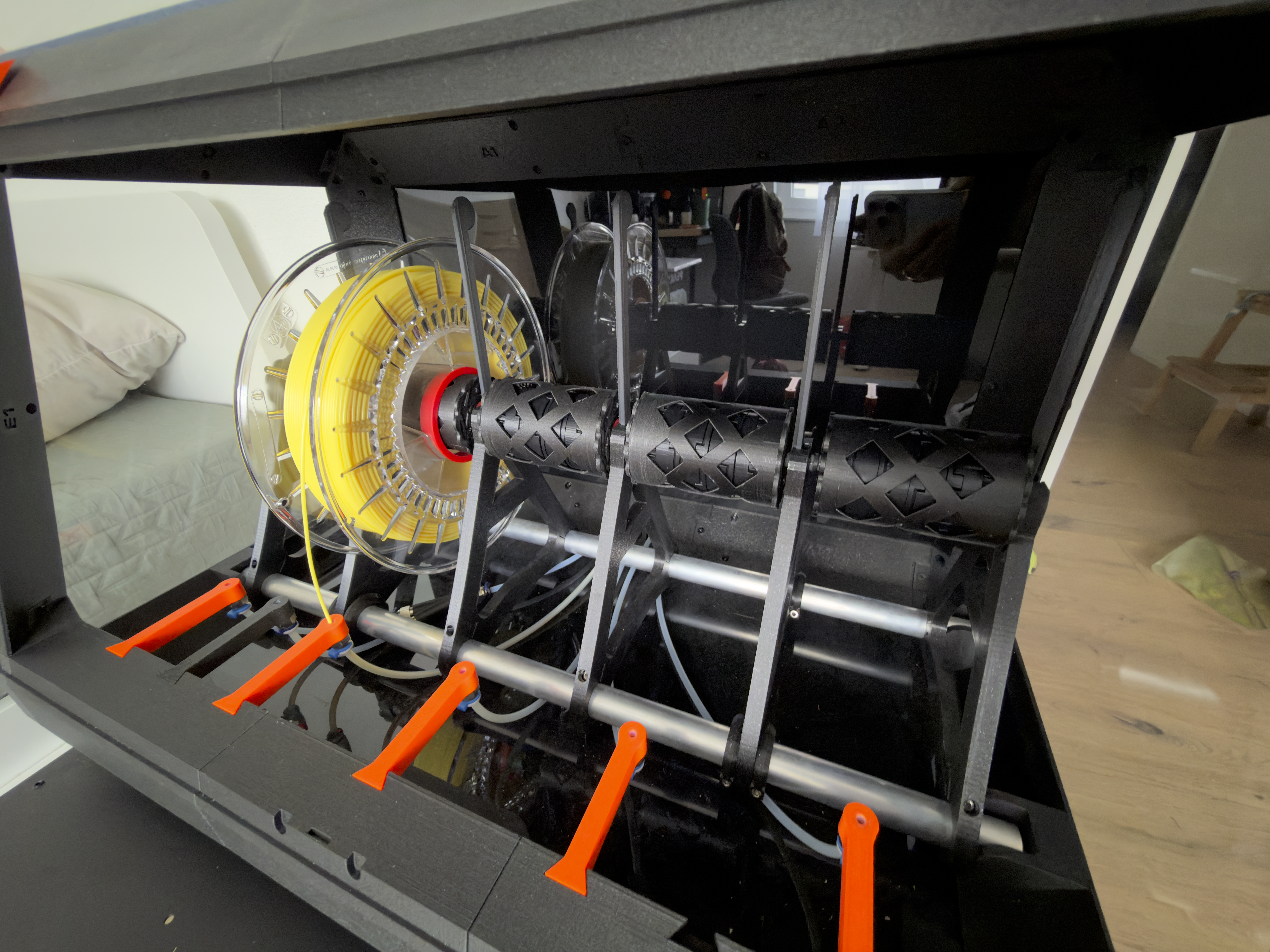 (Un)original Prusa Drybox Front Frame with Filament Guides