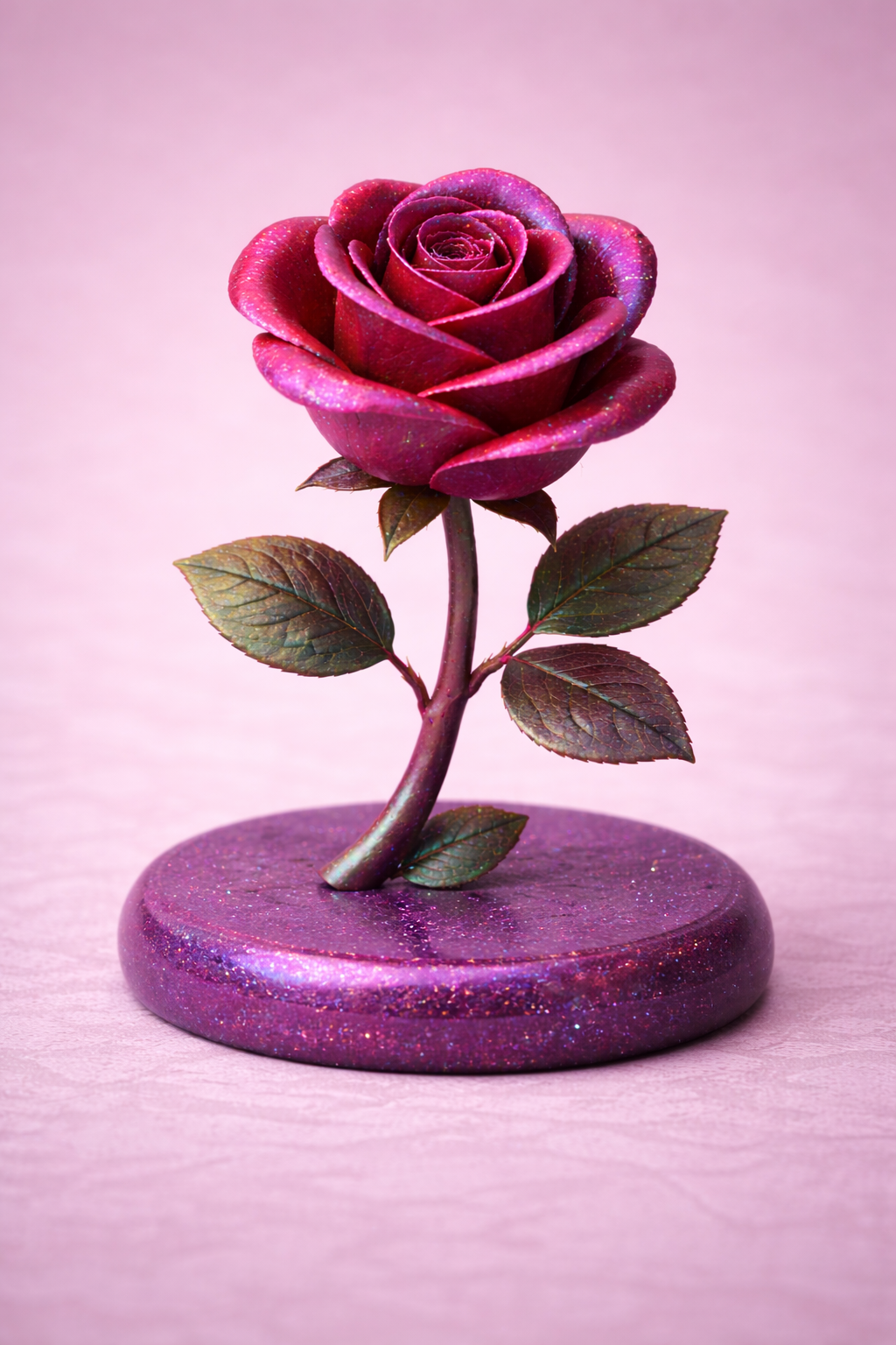Galaxy Red Rose – Elegant Dark Red Rose Sculpture