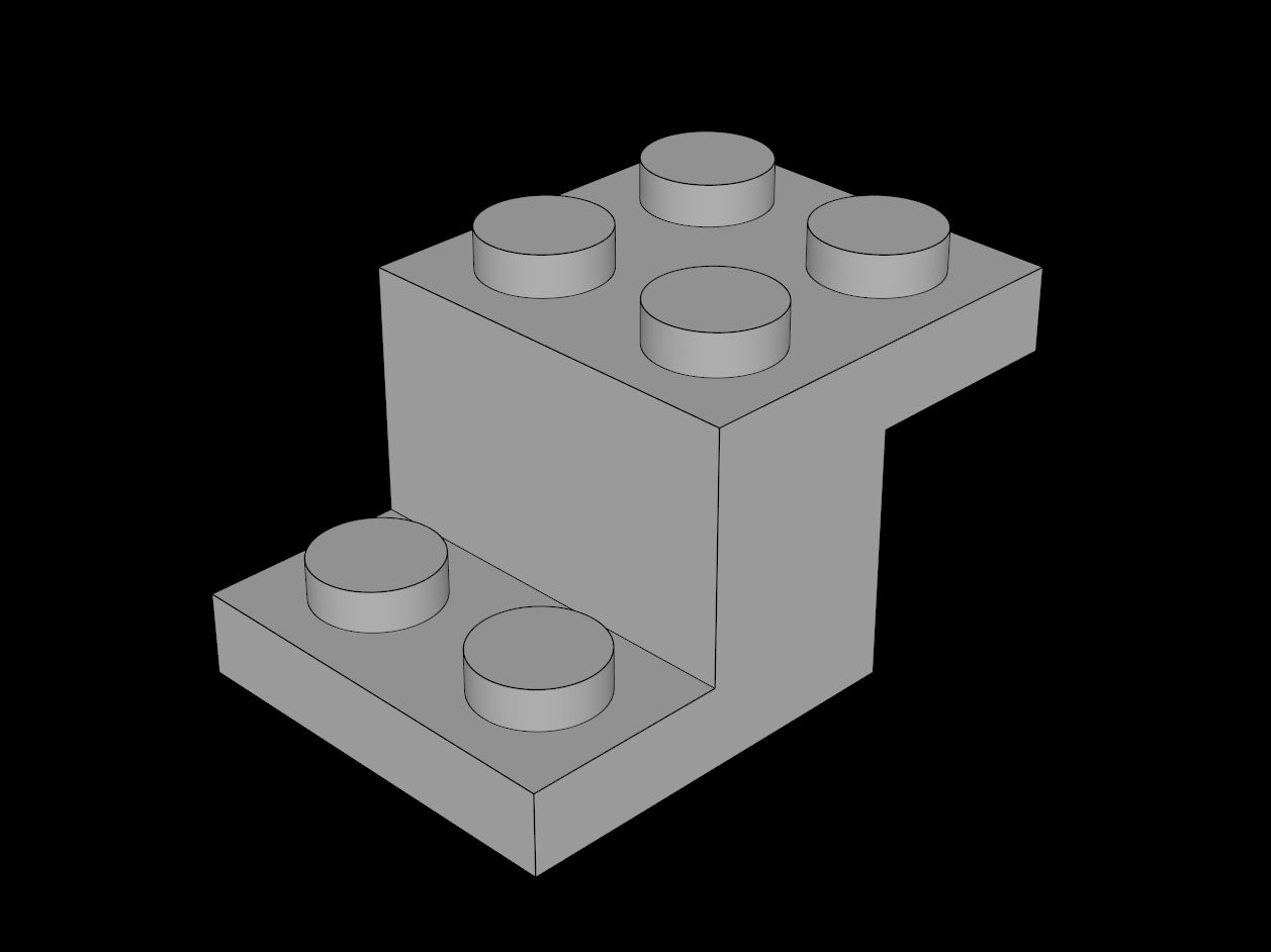 Lego Compatible (73562.dat) Bracket  3 x  2 x  1.333 with Bottom Stud Holder