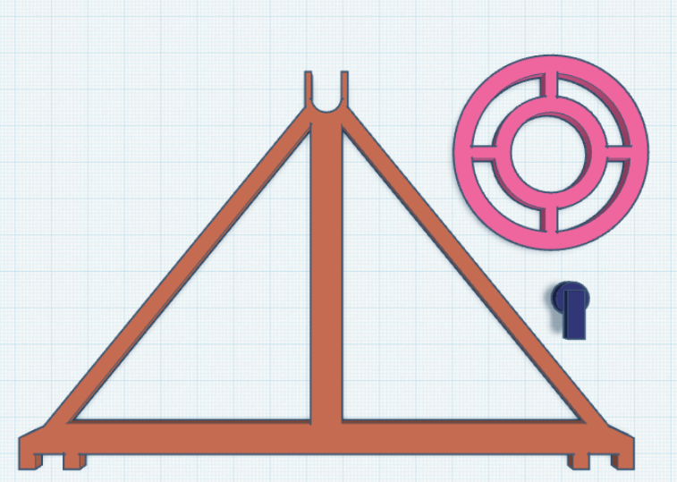 Bearing filament roller and struts with rod mount