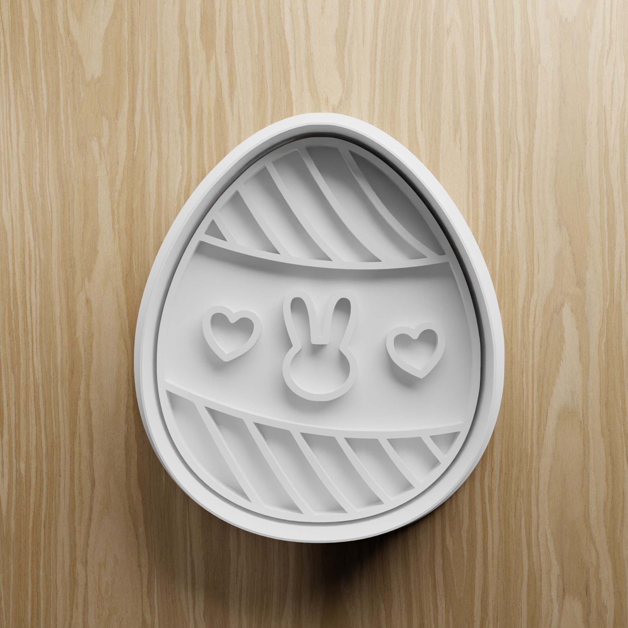 Easter Egg Cookie Cutter STL | Bunny Egg Fondant Cutter | 3D Printable Baking File