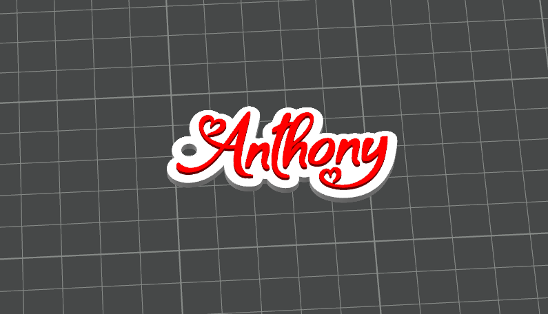 Keychain whit name Anthony - Love stile - Name Tag