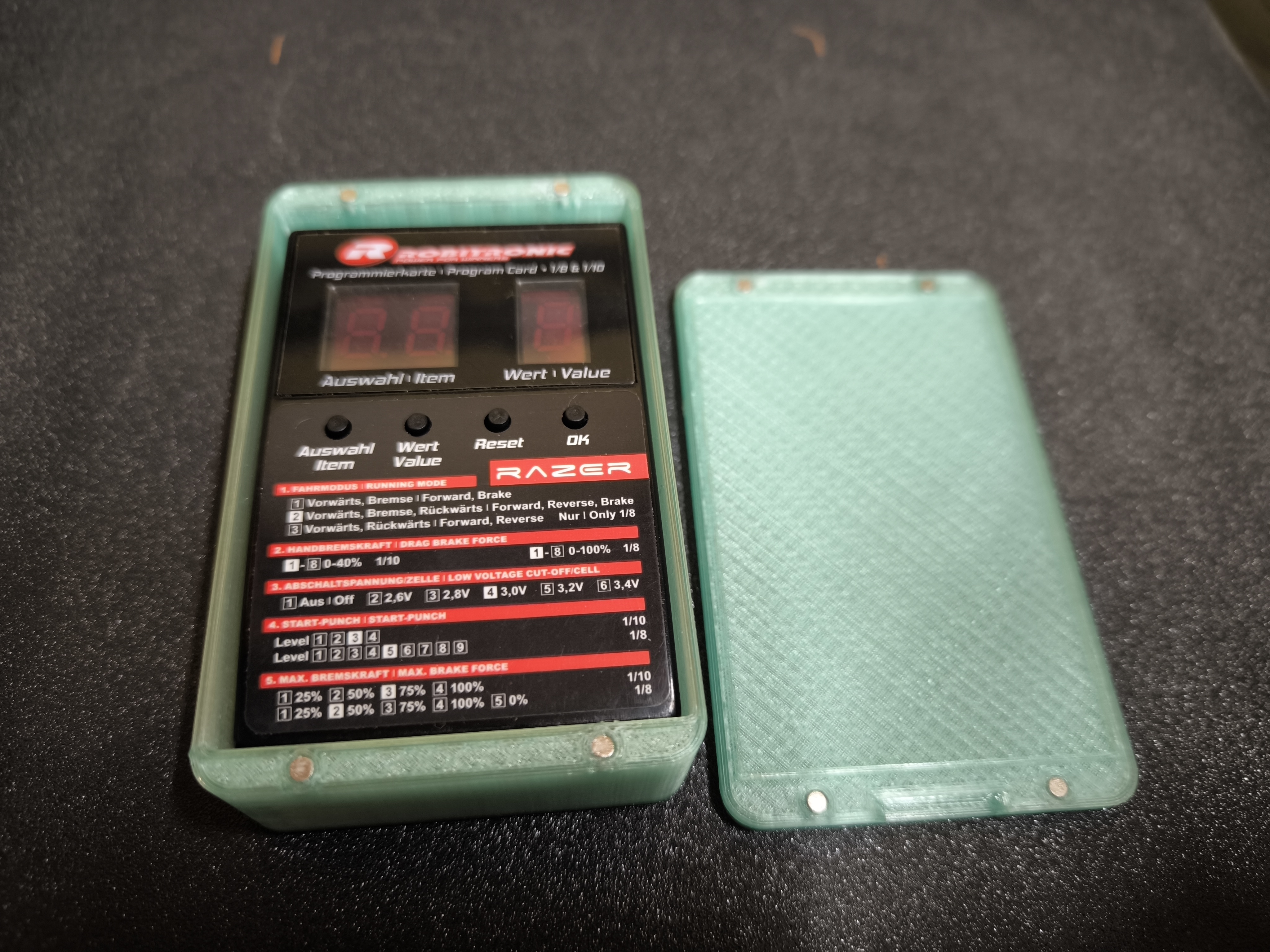 Robitronic Hobbywing esc Program Card Case box