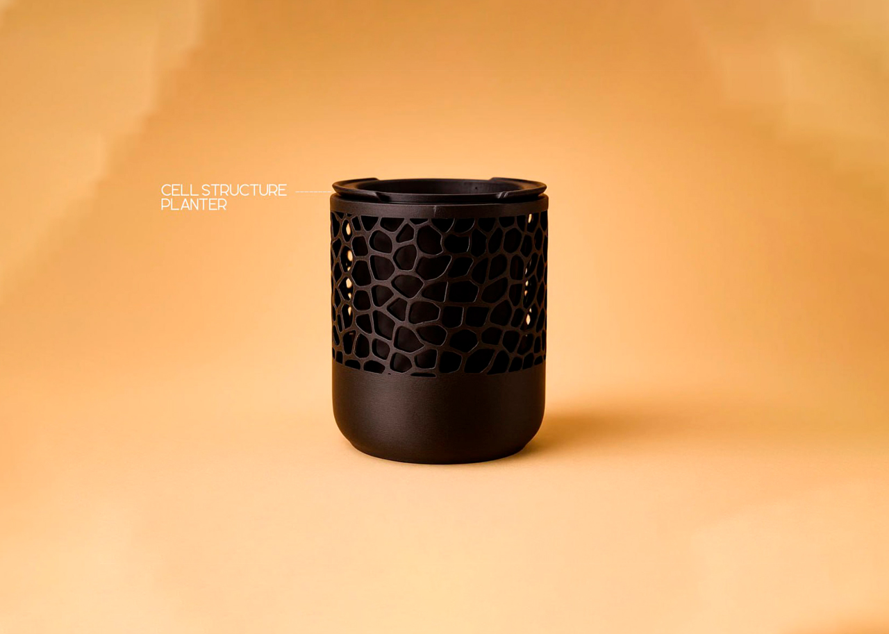 Cell Structure Planter – Modern Pot with Geometric Pattern