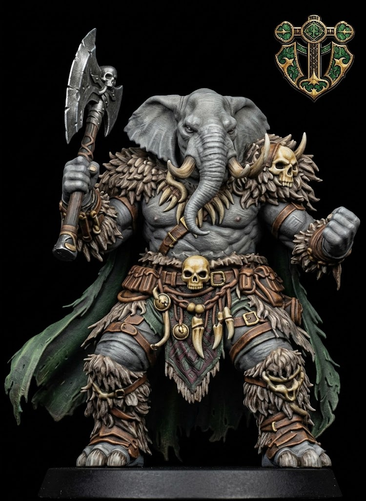 Miniatura 2 do modelo 3D Loxodon Barbarian