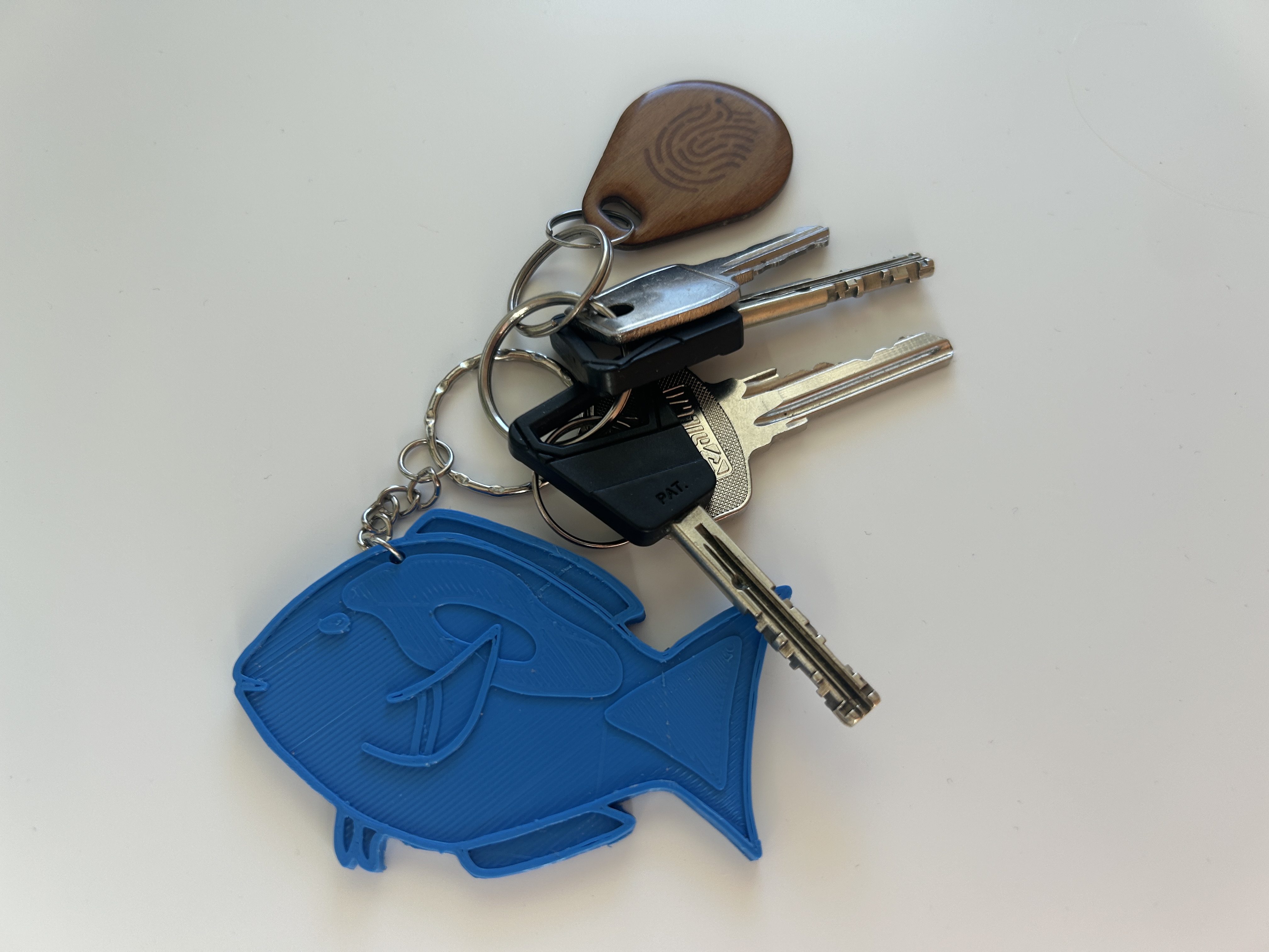 Minimalist Blue Tang (Dory Inspired) Keychain – Hand Drawn Style