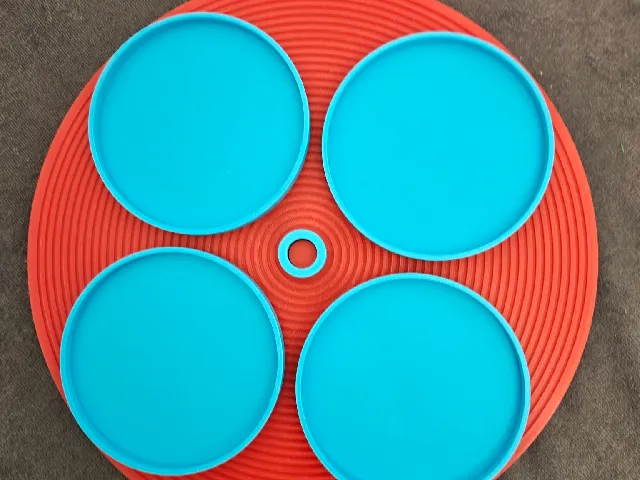 Lazy-Susan Drink Turntable — 4-cup, drop-in ball bearing