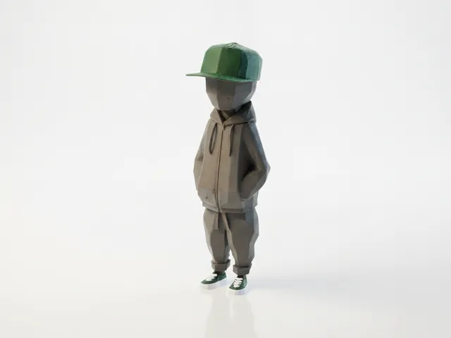Low Poly Faceless Cool Kid Figurine 3D Printable
