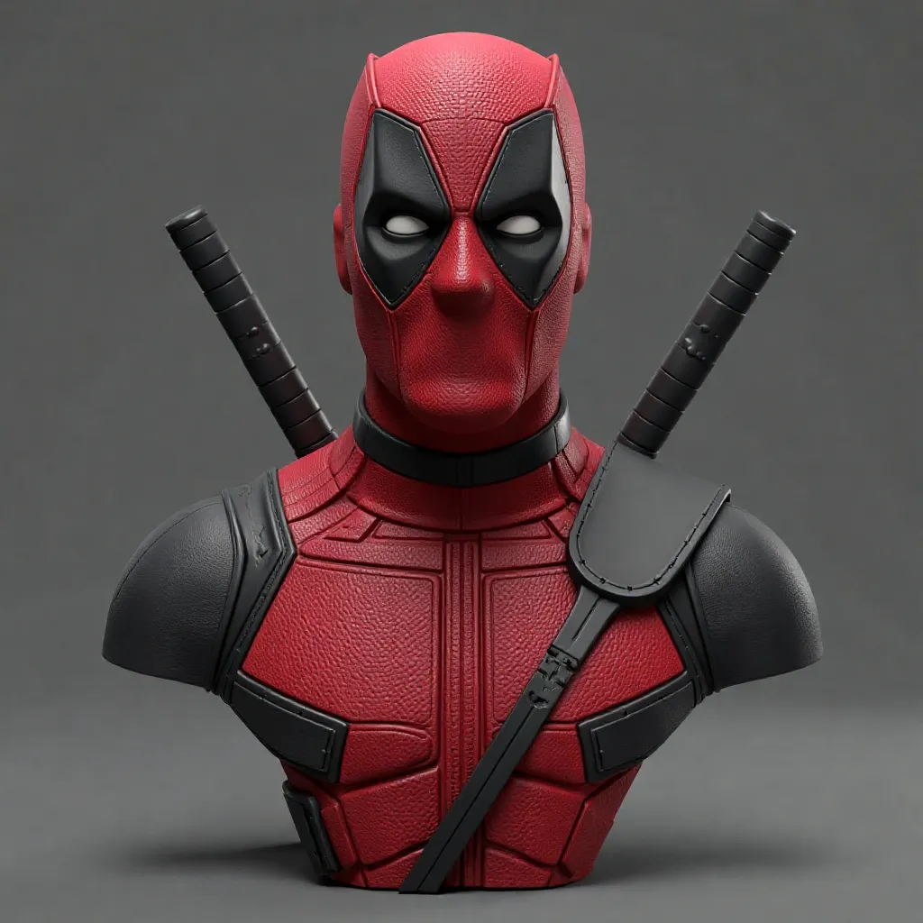 Realistic Deadpool body bust
