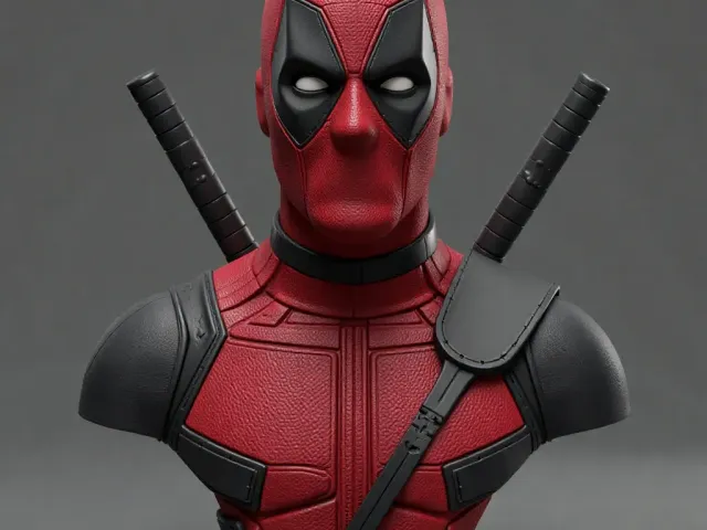 Realistic Deadpool body bust