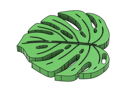 Monstera Leaf Keychain