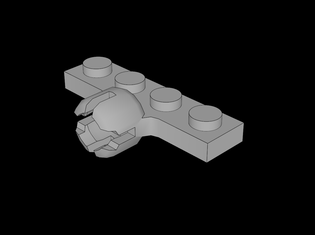 Lego Compatible (3183b.dat) Plate  1 x  4 with Towball Socket Long with  4 Slots
