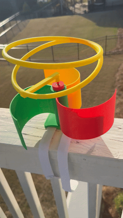 Fibonacci Whirl-A-Gig II with Nutating Rings (Optical Illusioned)
