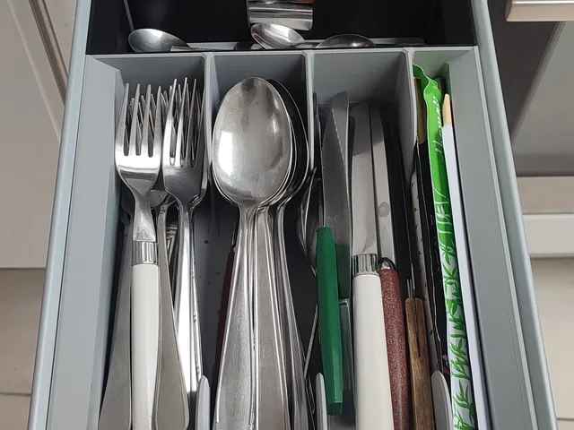 Two-Piece Cutlery Organizer with Slanted Drawer Insert