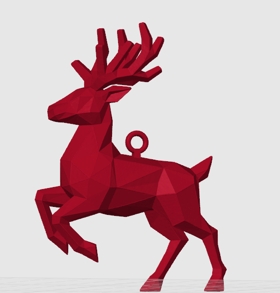 Low-Poly Reindeer Ornament