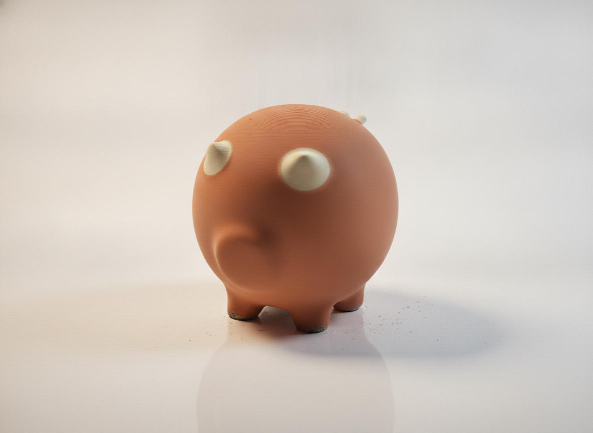 Cute White Pig Figurine