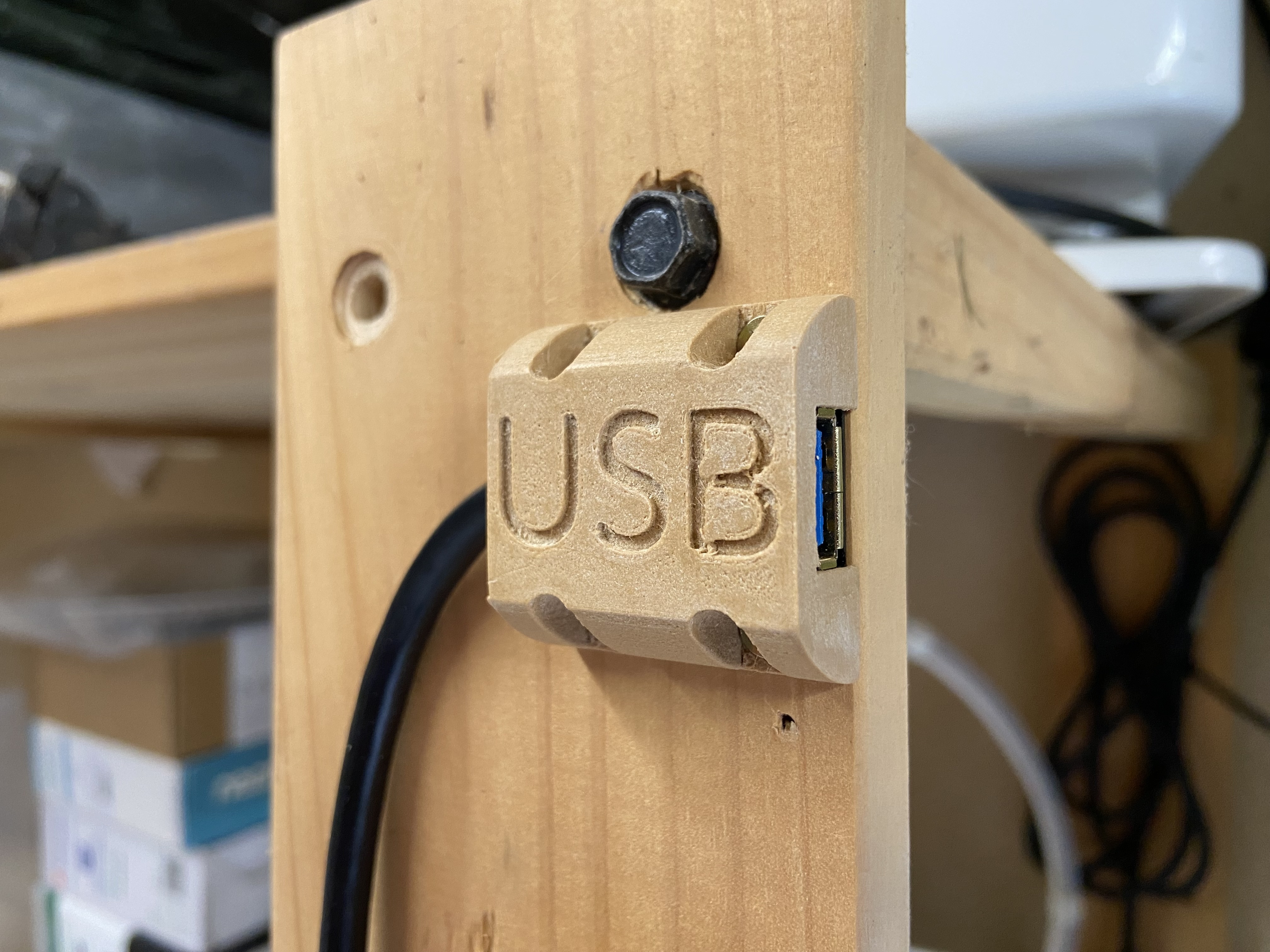 USB-A Port Holder for Amazon Basics Extension Cable