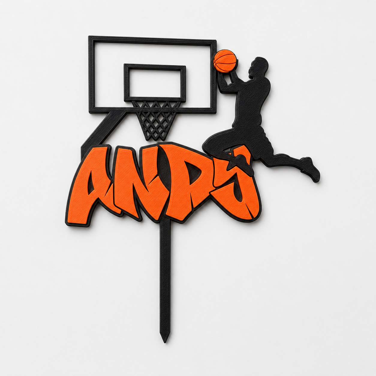 Andy's basketball-themed cake topper