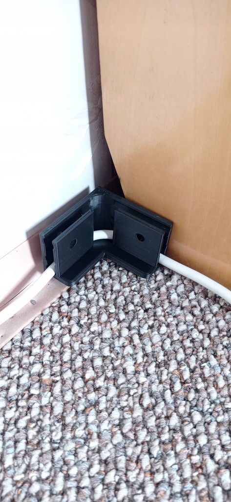 Corner Cable Organizer | Wall-Mounted Cable Guide (Up to 3x 7mm)