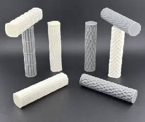 Tactile Knurled Cylinder and Squircle Rods Set - Multi Geometric Patterns for Sensory Play