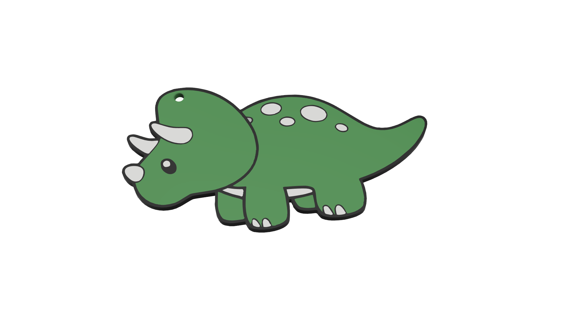 Baby Triceratops Keyring
