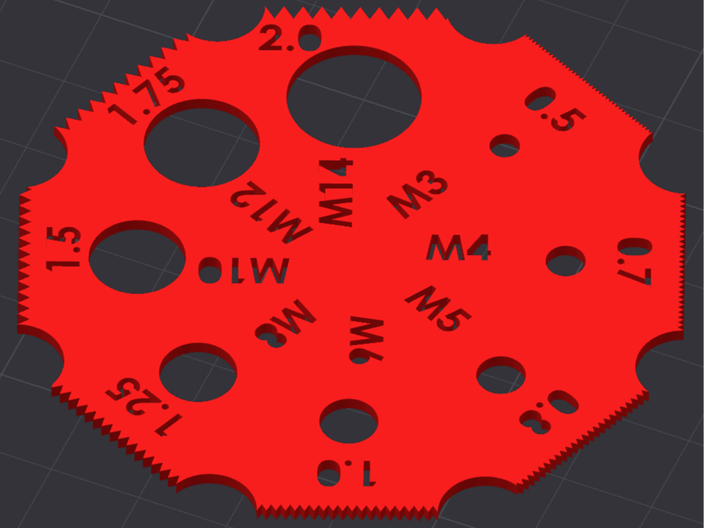 Metric thread gauge disc